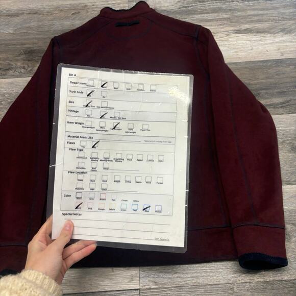 Carbon2Cobalt Red Blue Mens M 1/4 Button Mock Minimalist Casual Pullover Sweater - Picture 9 of 9